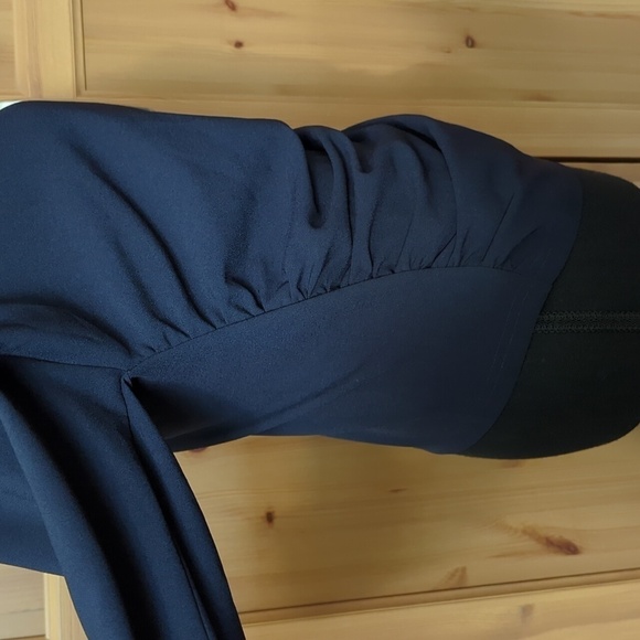 NWT - Small Zara Ruched Navy  Long sleeved Top - Picture 3 of 10
